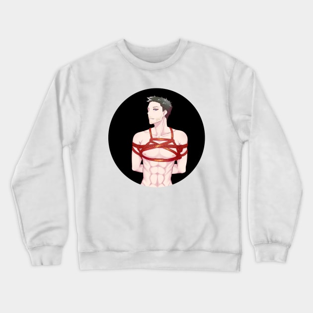 Manga Shibari Bondage Boy Crewneck Sweatshirt by ShibariZone